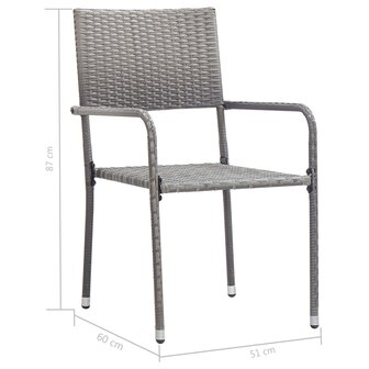 5-delige Tuinset poly rattan antracietkleurig en grijs 8720286225813 9