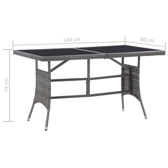 5-delige Tuinset poly rattan antracietkleurig en grijs 8720286225813 10