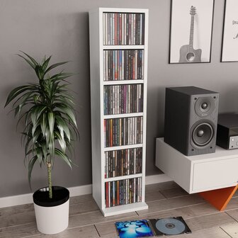 Cd-kast 21x20x88 cm bewerkt hout wit 8719883675121 1