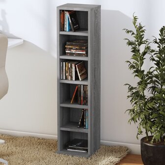 Cd-kast 21x20x88 cm bewerkt hout grijs sonoma eikenkleurig 8720286931387 3