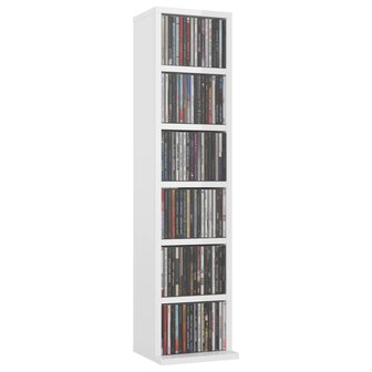 Cd-kast 21x20x88 cm bewerkt hout hoogglans wit 8719883675183 3