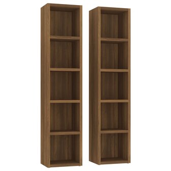 CD-kasten 2 st 21x16x93,5 bewerkt hout bruineikenkleurig 8720286975527 2