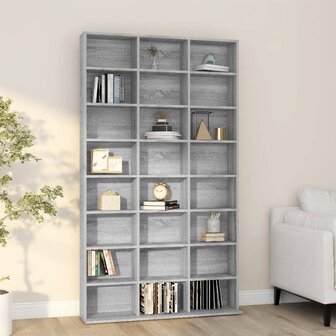 Cd-kast 102x23x177,5 cm bewerkt hout grijs sonoma eikenkleurig 8720286931561 1