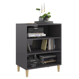 Dressoir 57x35x70 cm bewerkt hout hoogglans grijs 8720286358665 3