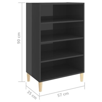 Dressoir 57x35x90 cm bewerkt hout hoogglans grijs 8720286359389 6