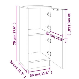 Dressoir 30x30x70 cm bewerkt hout grijs sonoma eikenkleurig 8720287084150 9