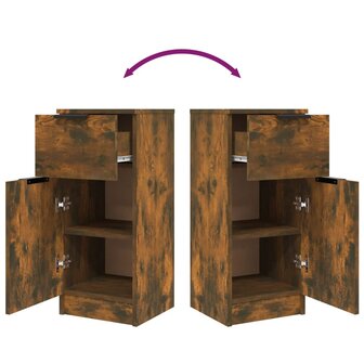 Dressoir 30x30x70 cm bewerkt hout gerookt eikenkleurig 8720287083955 9