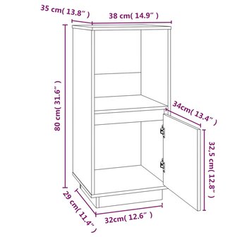 Dressoir 38x35x80 cm massief grenenhout honingbruin 8720286923283 11