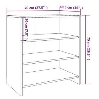 Dressoir 70x40,5x75 cm spaanplaat grijs sonoma eikenkleurig 8720286836934 7