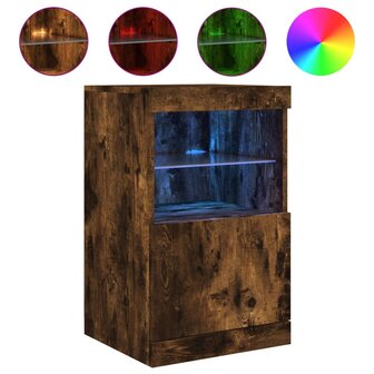 Dressoir met LED-verlichting 41x37x67 cm gerookt eikenkleurig 8721012252677 2