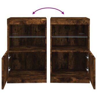 Dressoir met LED-verlichting 41x37x67 cm gerookt eikenkleurig 8721012252677 10