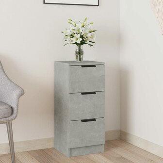 Dressoir 30x30x70 cm bewerkt hout betongrijs 8720287078739 1