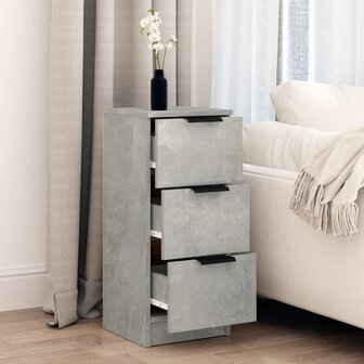 Dressoir 30x30x70 cm bewerkt hout betongrijs 8720287078739 3