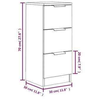 Dressoir 30x30x70 cm bewerkt hout grijs sonoma eikenkleurig 8720287084099 9