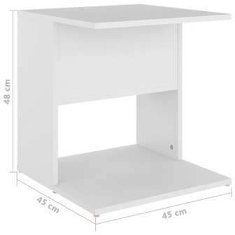 Bijzettafel 45x45x48 cm bewerkt hout wit 8720286560051 7