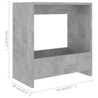 Bijzettafel 50x26x50 cm bewerkt hout betongrijs 8720286558928 6