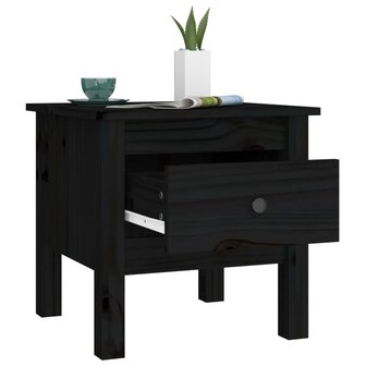 Bijzettafel 40x40x39 cm massief grenenhout zwart 8720286922835 5