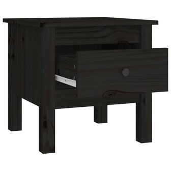 Bijzettafel 40x40x39 cm massief grenenhout zwart 8720286922835 7