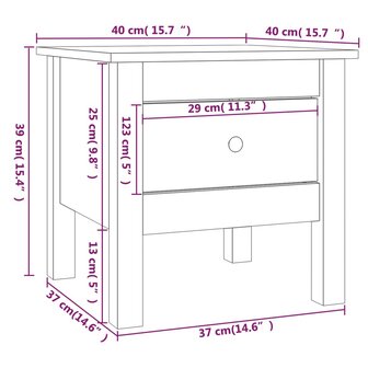 Bijzettafel 40x40x39 cm massief grenenhout zwart 8720286922835 10