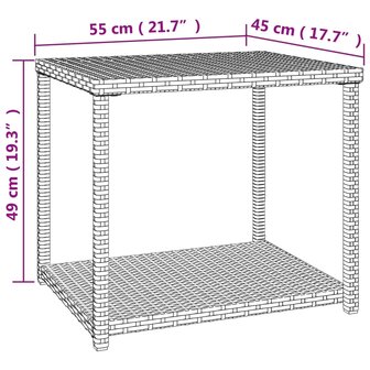 Bijzettafel 55x45x49 cm poly rattan bruin 8720845679101 6