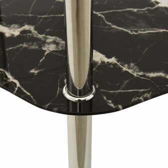Bijzettafel 2-laags 38x38x50 cm gehard glas transparant zwart 8720286057209 4