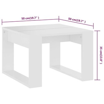 Bijzettafel 50x50x35 cm bewerkt hout wit 8720286611593 7