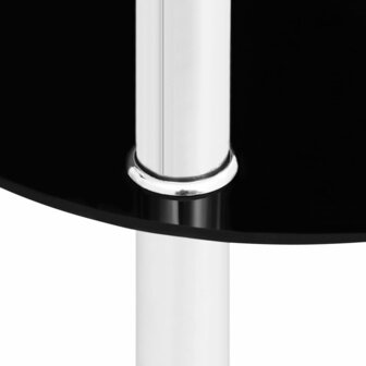 Bijzettafel 2-laags 38x38x50 cm gehard glas transparant zwart 8720286057148 7