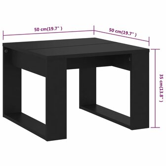 Bijzettafel 50x50x35 cm spaanplaat zwart 8720286611609 7