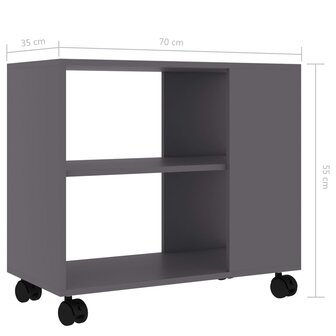 Bijzettafel 70x35x55 cm bewerkt hout grijs 8719883916088 6
