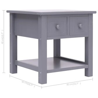 Bijzettafel 40x40x40 cm paulowniahout grijs 8719883668376 8