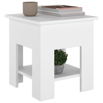 Salontafel 40x40x42 cm bewerkt hout wit 8720286836149 4
