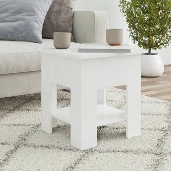 Salontafel 40x40x42 cm bewerkt hout hoogglans wit 8720286836187 1