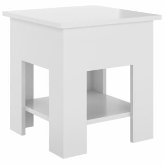 Salontafel 40x40x42 cm bewerkt hout hoogglans wit 8720286836187 2