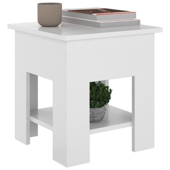 Salontafel 40x40x42 cm bewerkt hout hoogglans wit 8720286836187 4