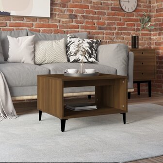 Salontafel 60x50x40 cm bewerkt hout bruin eikenkleur 8720287086314 1