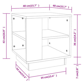 Salontafel 40x40x43 cm bewerkt hout betongrijs 8720286836323 7