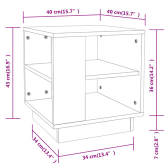 Salontafel 40x40x43 cm bewerkt hout bruin eikenkleur 8720286837757 7