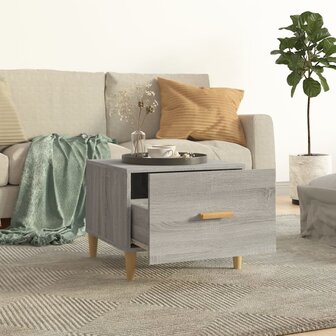 Salontafel 50x50x40 cm bewerkt hout grijs sonoma eikenkleurig 8720287086406 3