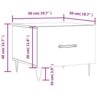 Salontafel 50x50x40 cm bewerkt hout grijs sonoma eiken 8720845428532 12