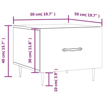 Salontafel 50x50x35 cm bewerkt hout sonoma eikenkleurig 8720845428150 12