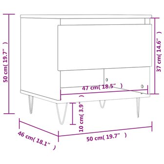 Salontafel 50x46x50 cm bewerkt hout grijs sonoma eikenkleurig 8721012112315 11