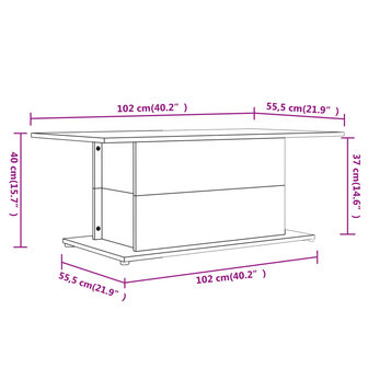 Salontafel 102x55,5x40 cm spaanplaat gerookt eikenkleurig 8720286837764 7