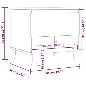 Salontafel 50x46x50 cm bewerkt hout wit 8721012112032 11