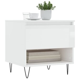 Salontafel 50x46x50 cm bewerkt hout hoogglans wit 8721012112230 3