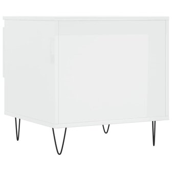 Salontafel 50x46x50 cm bewerkt hout hoogglans wit 8721012112230 8