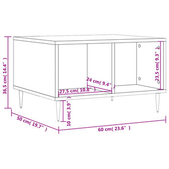 Salontafel 60x50x36,5 cm bewerkt hout zwart 8721012109162 9