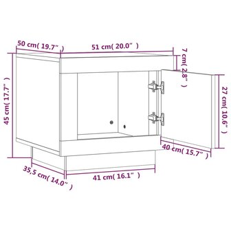 Salontafel 51x50x45 cm bewerkt hout gerookt eikenkleurig 8720286968529 9