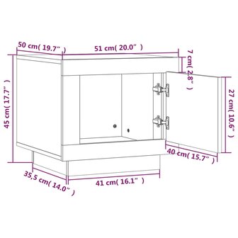 Salontafel 51x50x45 cm bewerkt hout wit 8720286966129 9