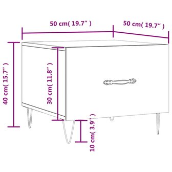 Salontafel 50x50x35 cm bewerkt hout sonoma eikenkleurig 8720845428471 12