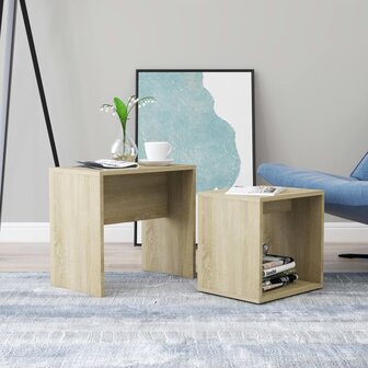 Salontafelset 48x30x45 cm bewerkt hout sonoma eikenkleurig 8720286016824 1